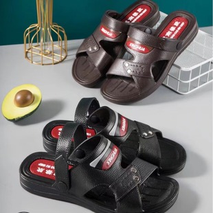 2022 Summer New Men's Vietnamese Sandals Stall Stall Men's Shoes for Supermarket Outdoors Wear Dual-Use Men's Sandals