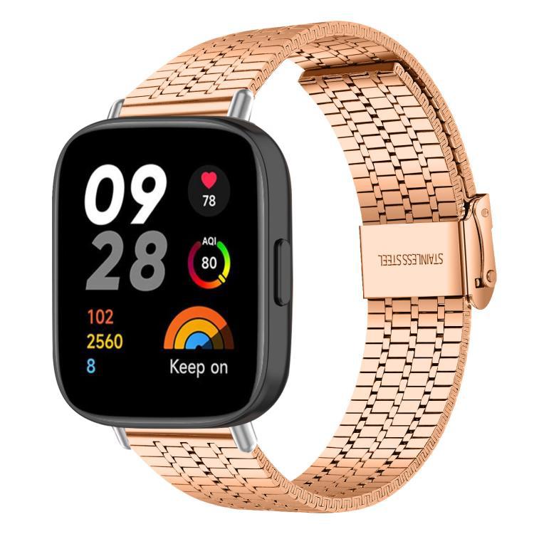 xDfind 7 cuentas de hebilla correa de acero inoxidable para Redmi Watch 3 / Xiaomi pulsera 9 Pro /