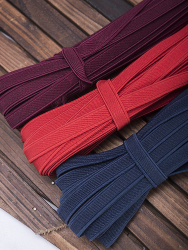 1 cm thickened elastic band, colorful DIY decorative strap accessories, flat hard waistband, black and white rubber band for home