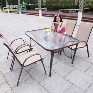 Leisure outdoor Teslin cloth tables and chairs spot outdoor furniture hotel engineering garden outdoor dining table table chair combination
