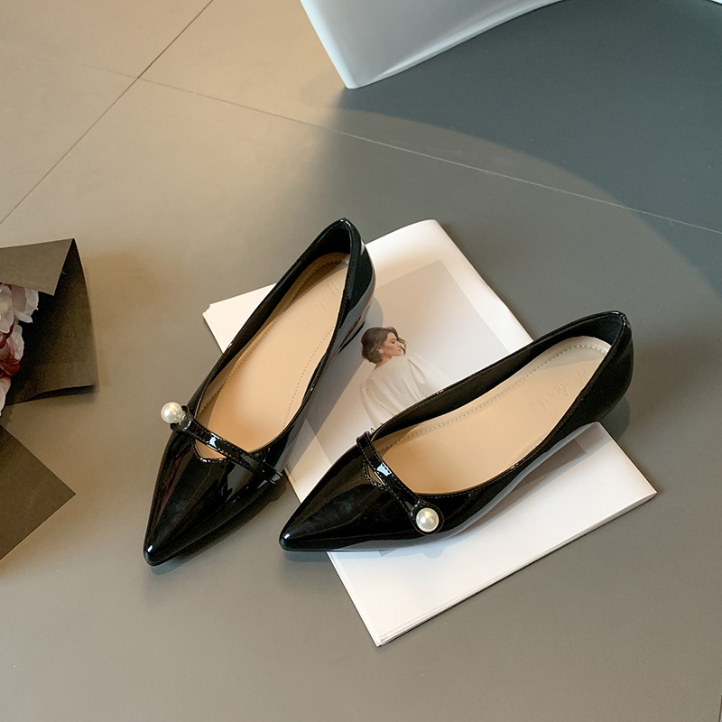 진주가 있는 검정색(5CM 더 큰 내부)