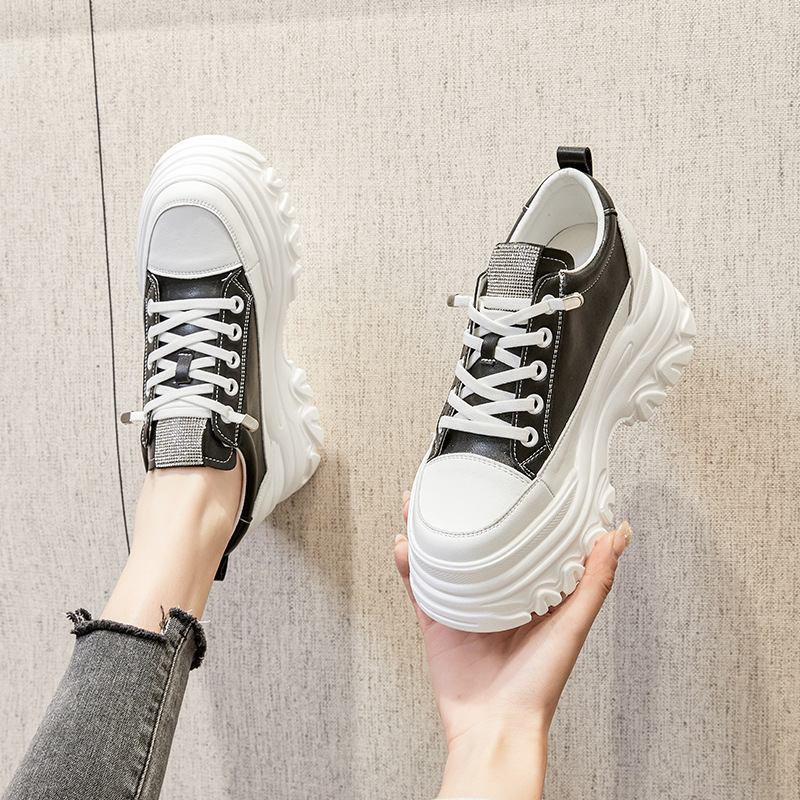 White Shoes Women's Sports Shoes Internet Celebrity Torre Shoes Women's Spring New Breathable Casual Women's Shoes All-match Thick Sole Inner Height