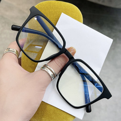 Ultra-lightweight men's trendy black-frame eyeglass frames, available with prescription myopia lenses—perfect for larger faces, slimming effect, and extra-wide design made from durable TR90 material.