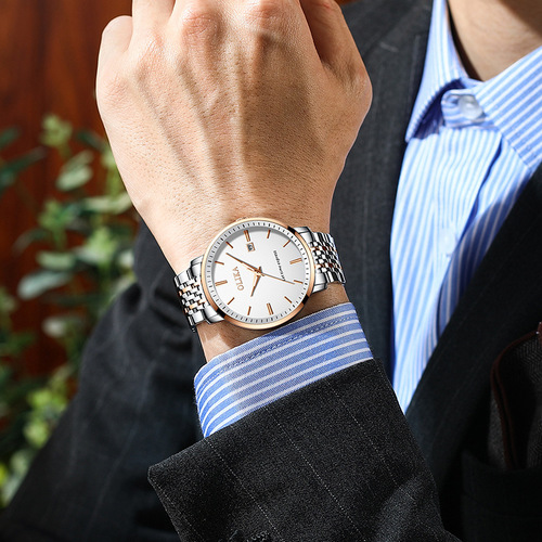 New olika brand waterproof watch men's fully automatic calendar with luminous quartz watch casual business men's watch