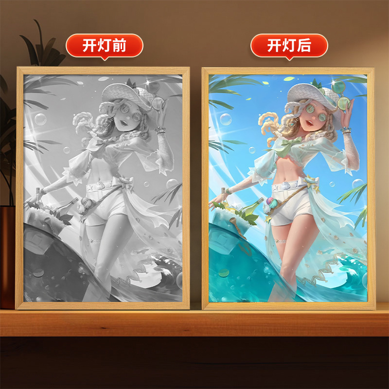 第五人格周辺照明絵画庭師漁師装飾クリエイティブ装飾品誕生日ギフトフォトフレーム雰囲気ナイトライト