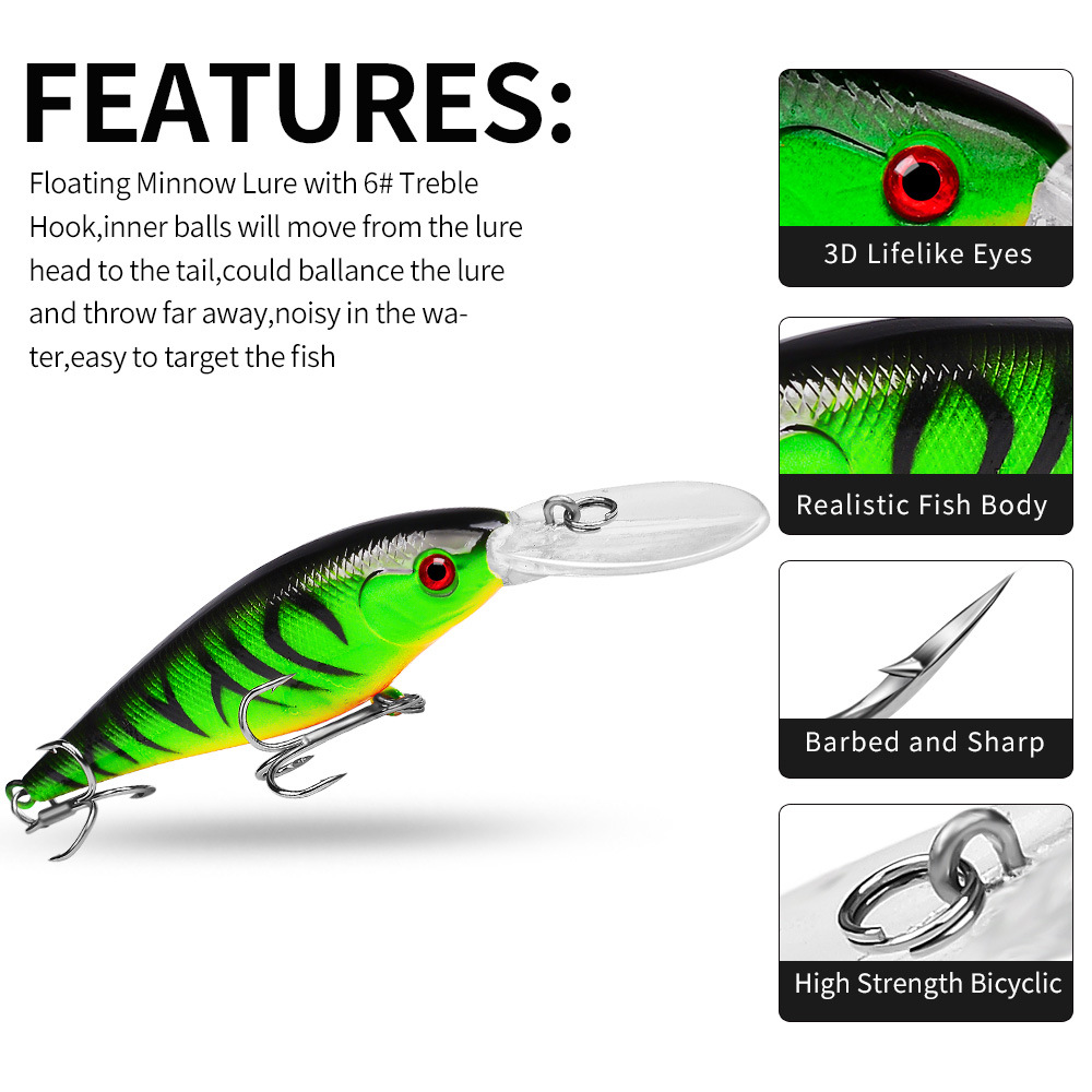 11.5cm Floating Road Asian Bait Plastic Plastic Bait 10.5g hard bait 10 color simulation fake bait DW1176 4