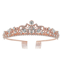 2024新款新娘皇冠欧美精致婚纱礼服配饰合金满钻简约结婚头饰跨境