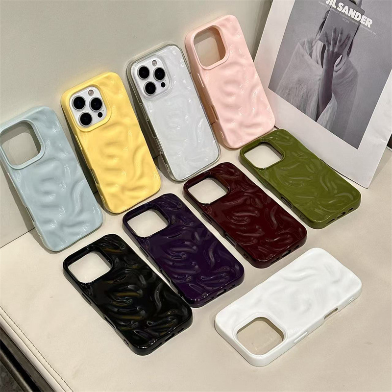 立体陨石纹适用iPhone16pro手机壳苹果15pro纯色14pro简约13pro|undefined