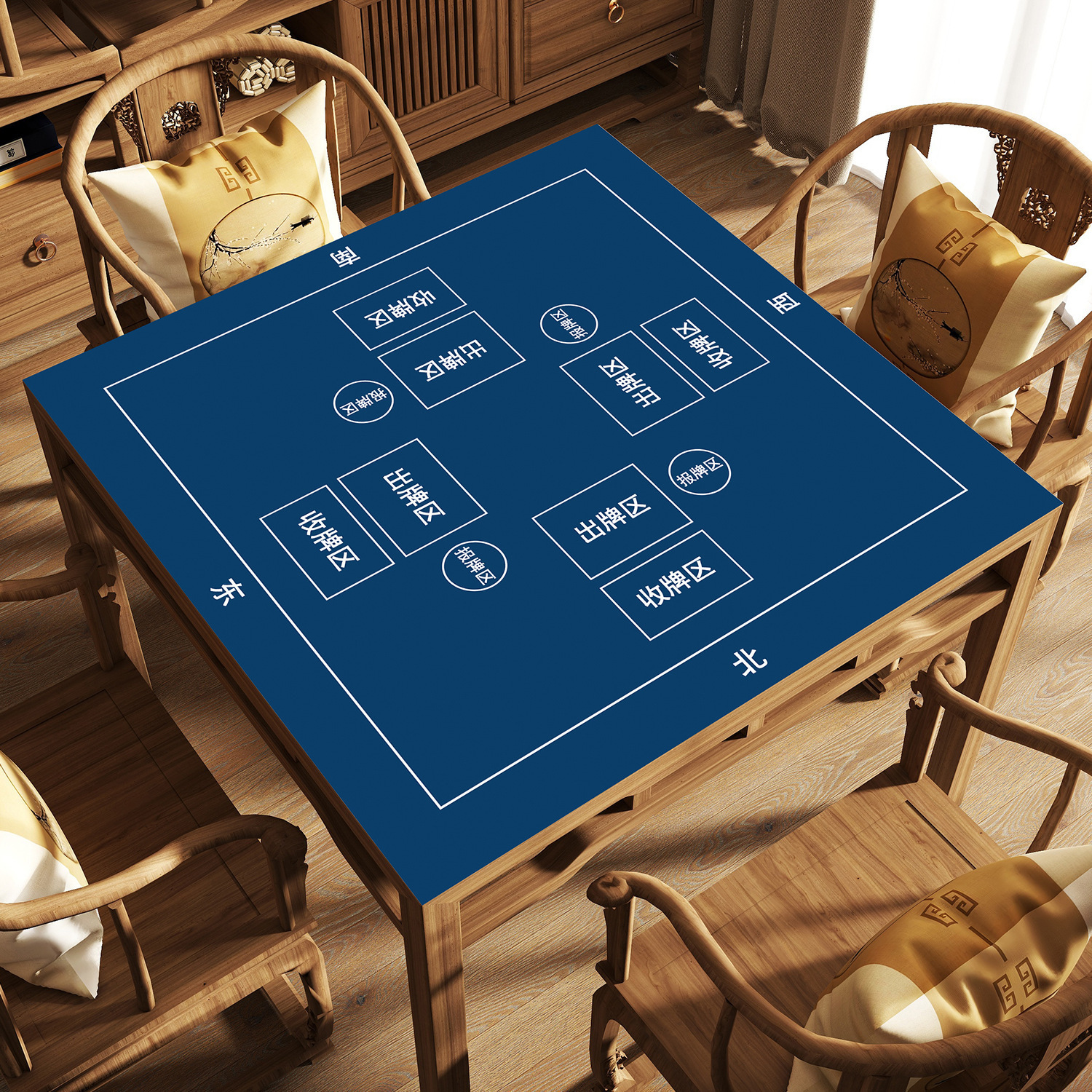 Classic guandan table mat - deep blue / 60*60cm (diatom mud)