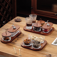 Cross-border supply simple dry fruit plate glass cover snack candy New Year divided melon seeds nut box fruit tray