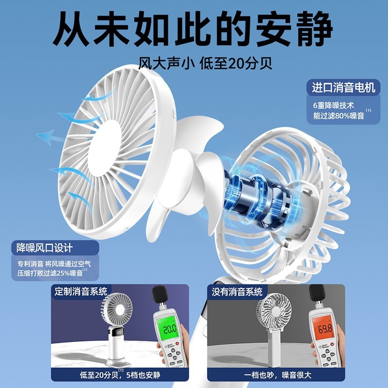 2025 新型ハンドヘルド小型ファン、ポータブル、小型、ミニ充電式、超静音オフィスデスクトップ|undefined