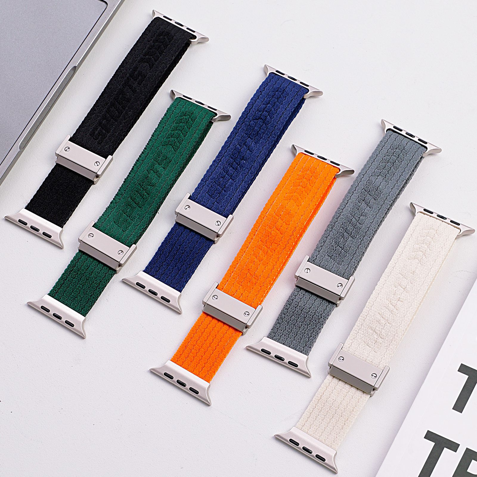 Suitable for Applewatchs11 Strap Nylon Braided Screw Elastic Magnetic Buckle Iwatchs10 Nylon Strap