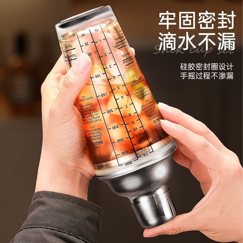 Mezclador de acero inoxidable vidrio shaker de mano barra de cóctel mezclador conjunto de herramientas de mezcla introducción shaker al por mayor
