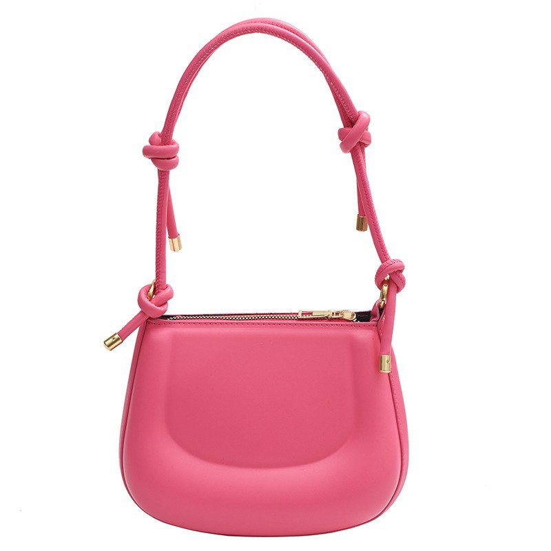 Textura color caramelo nuevo bolso femenino portátil moda moda bolso de hombro estilo occidental bolso de axila simple bolso de silla dulce