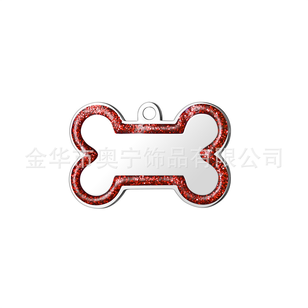 Fuente transfronteriza perro anti-perdida tarjeta de perro hueso de acero inoxidable borde de polvo flash tarjeta de mascota tarjeta de metal tarjeta láser