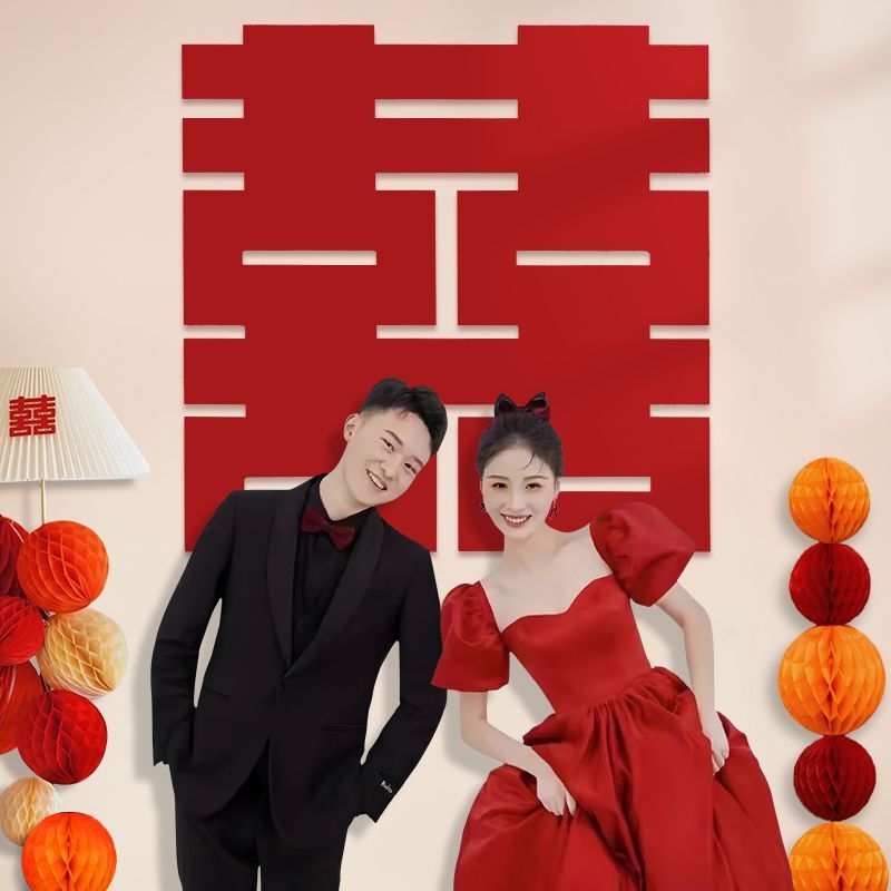 特大のハッピーワード、特別な結婚式の部屋の装飾、結婚式の婚約証明書、ハッピーワードステッカー、写真小道具と用品|undefined