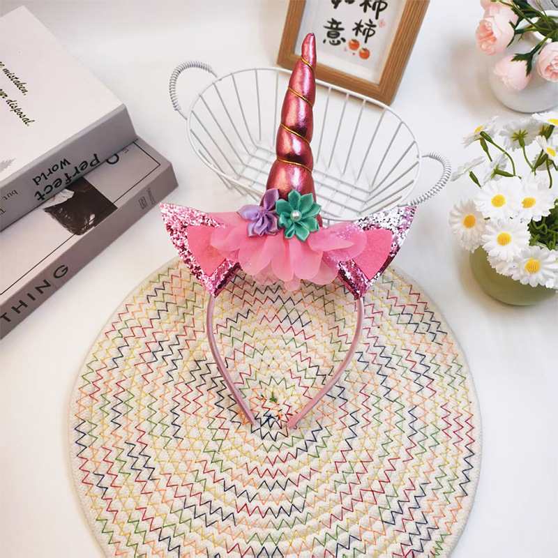 クロスボーダーユニコーンヘッドバンドヨーロッパとアメリカの誕生日ホリデーパーティー子供服マッチングヘアアクセサリーヘッドバンドメーカー卸売|undefined