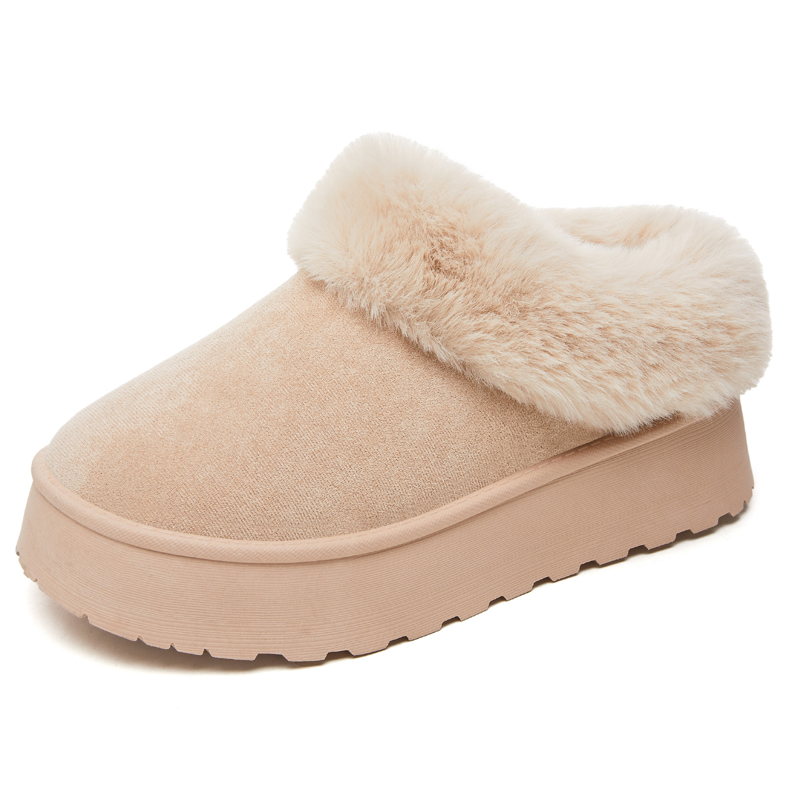 Botas de nieve para mujeres nuevas zapatos de algodón cálidos de altura y botas gruesas de lana para mujeres botas de algodón de fondo grueso botas cortas de moda versátiles