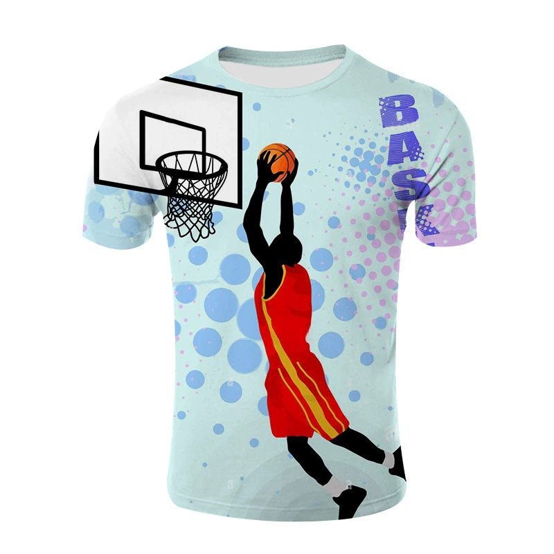 Amazon AliExpress 2023 летняя трансграничная Новая баскетбольная серия детская одежда для взрослых с 3D-цветной печатью для отдыха