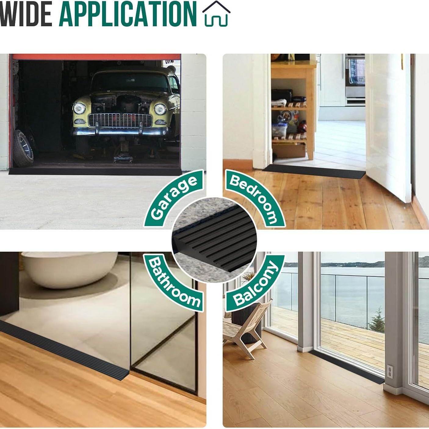 Rampa de goma autoadhesiva Rampa de umbral de puerta para puerta Rampa de umbral de puerta para puerta