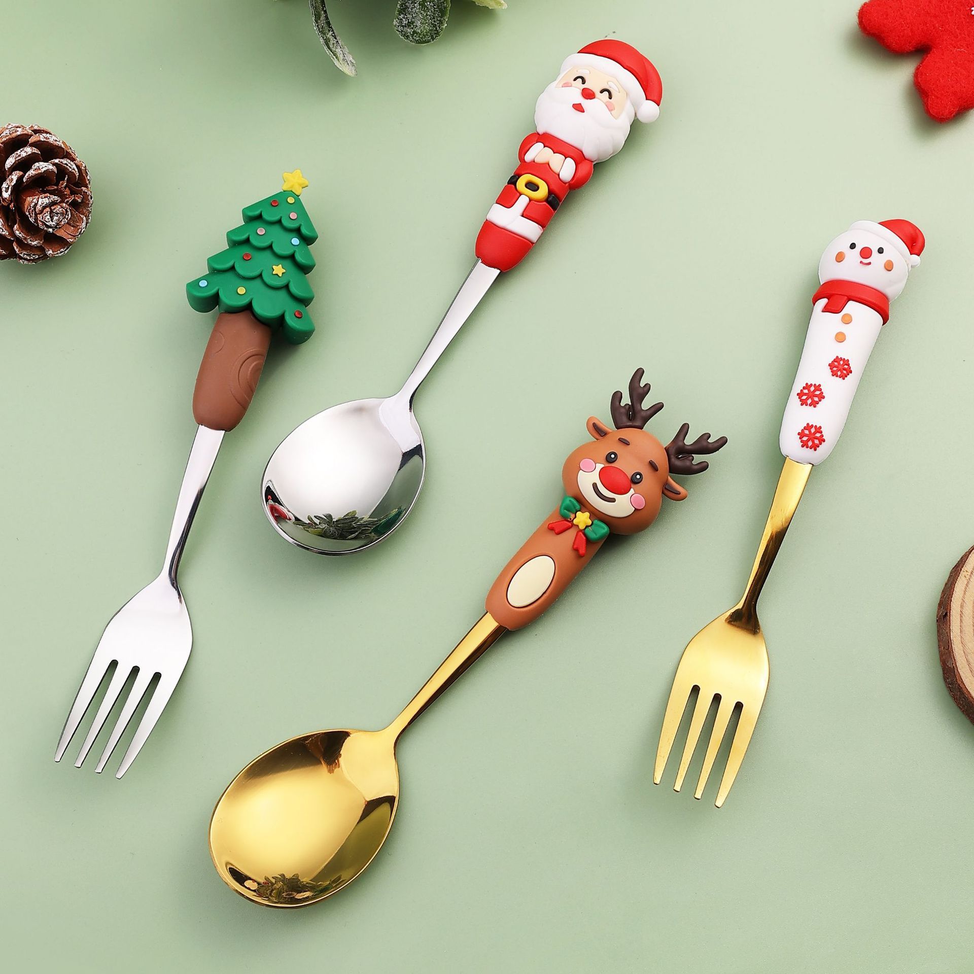 (Cross-border trading), tableware, creative set, dessert cartoon spoon, fork for elderly, gift box