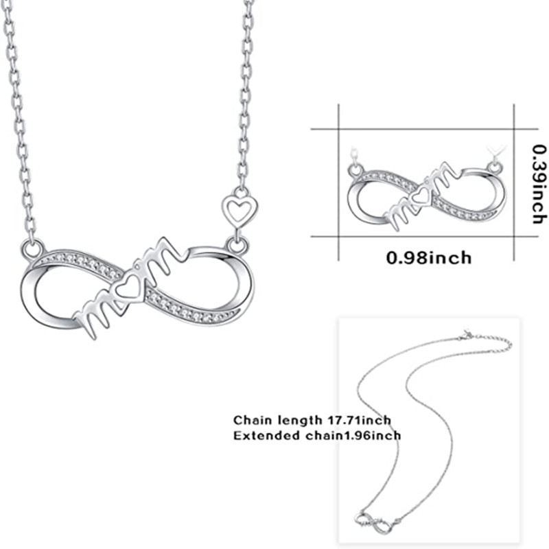 Wholesale Jewelry IG Style Infinity Heart Shape Copper Zircon Silver Plated Hollow Out Inlay Necklace Cable Chain display picture 3