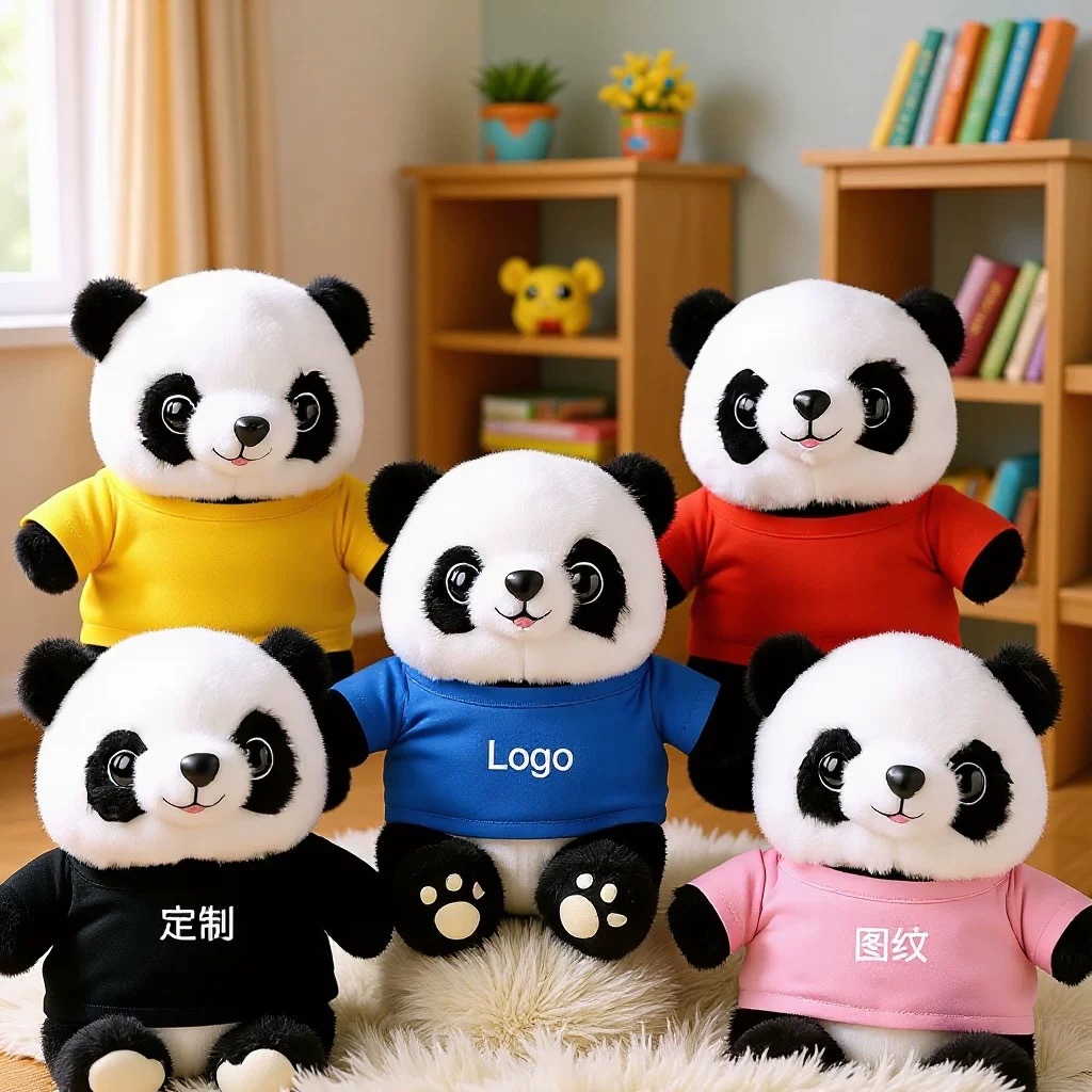 Panda lindo muñeca de peluche vestido Tesoro Nacional Panda muñeca Chengdu recuerdos festivos regalos impresión logotipo