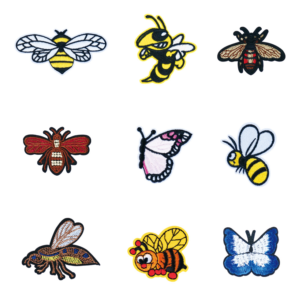 电脑绣花蝴蝶蜜蜂服装辅料鞋帽箱包配饰补丁刺绣布贴