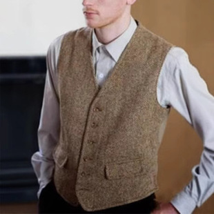 Men's Suit Vest Cross-border Men's Casual Vest Factory Outlet in stock Shoufa Groom's Best Man Slim Vest