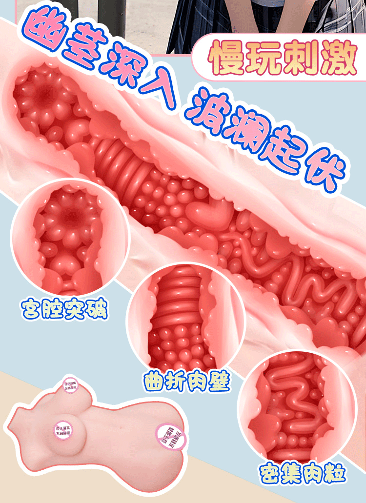 Jiuai Real Vagina Inverted Mold Male Masturbation Device Portable Manual Soft Gel — detail image 14