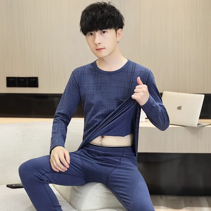 Velvet keep warm set for elementary school students for boys, thermal underwear, for teenagers, loose fit