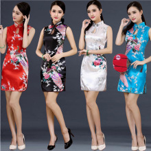 2022女式夏装中式连衣裙复古民国风改良日常无袖立领款旗袍S-XXL