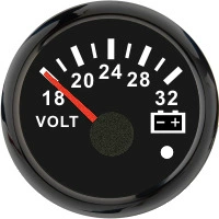 Pointer Voltmeter — automobile instrument - cx6315b-black-plate-black-cover-18-32v