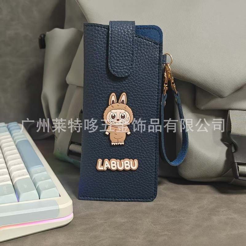 现货卡通拉布布皮革眼镜包挂绳款太阳镜墨镜收纳包PU皮挂包眼镜袋|undefined