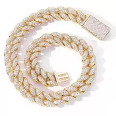 Hip Hop 20mm Iced Out Moissanite Cuban Link Chain Necklace for Men - High-End Statement Jewelry