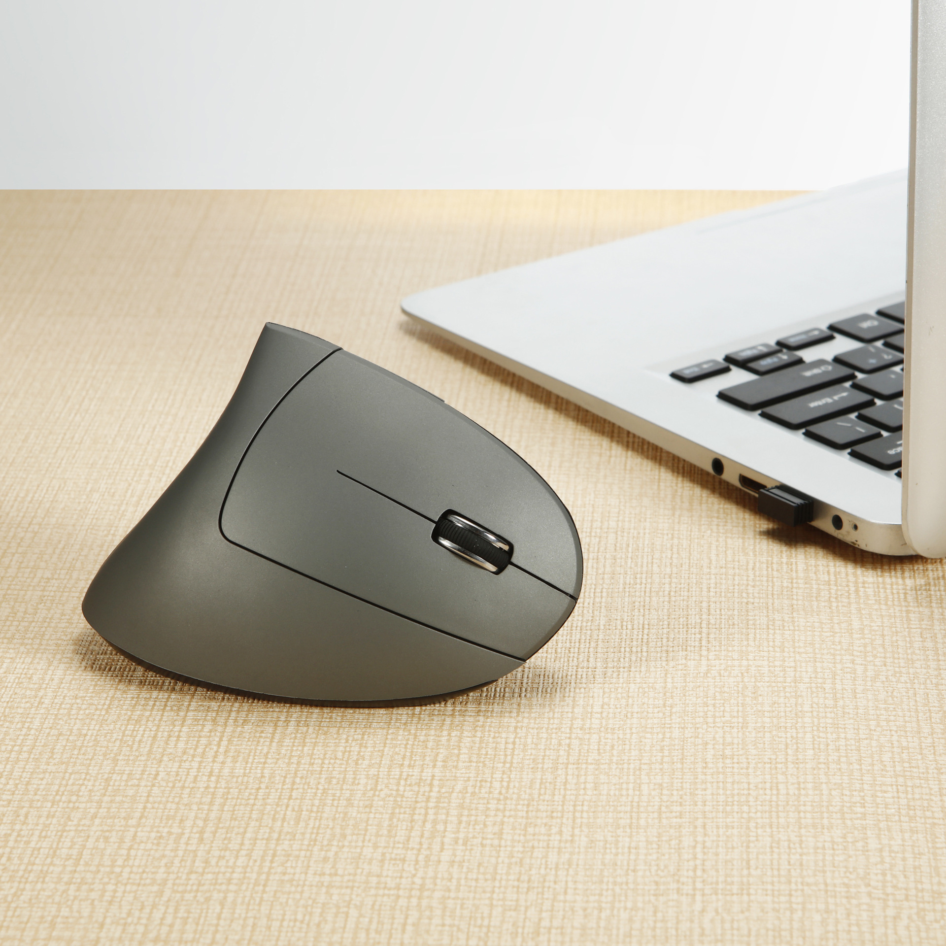 Ratón Ergonómico Óptico, Teclado Vertical Recargable, Ratón Inalámbrico USB2.4GHz con 6 Botones