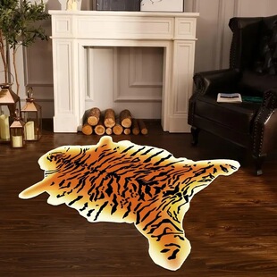 Amazon TEMU Imitation Animal Fur Floor Mat Imitation Cashmere Printed Non-slip Bedside Blanket Easy-care Sofa Coffee Table Mat