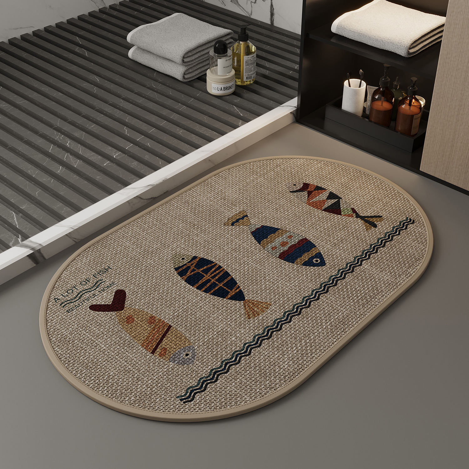Style weaving-oatmeal-little fish oval / 40*60cm