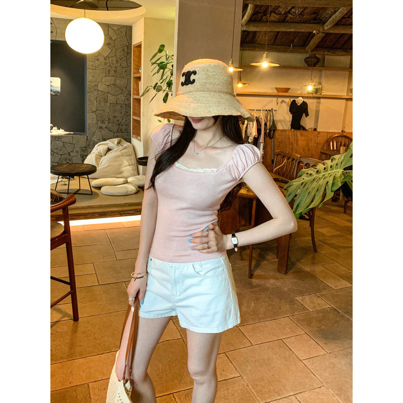 【Early Spring Hot Item】Off-Shoulder Lace-Trimmed Square-Neck Tank Top T-Shirt, Summer 2026 New Style, Stunning Korean-Style Top 【Early Spring Hot Item】Off-Shoulder Lace-Trimmed Square-Neck Tank Top T-Shirt, Summer 2026 New Style, Stunning Korean-Style Top