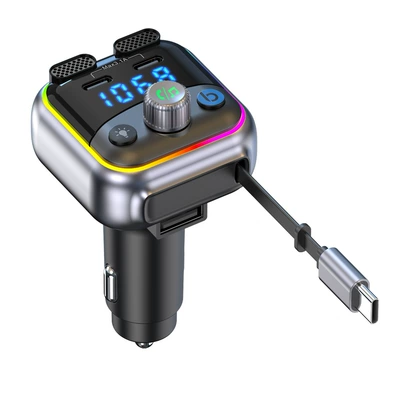 New T37 car MP3 player with dual Type-C ports, PD36W fast charging, Bluetooth FM transmitter, car MP3