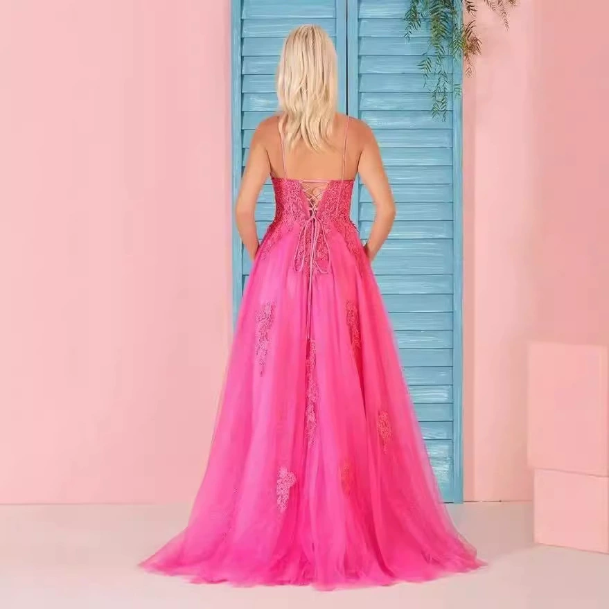 Sexy long lace evening dress, french style, lifting effect, graduation party, European style, for catwalk