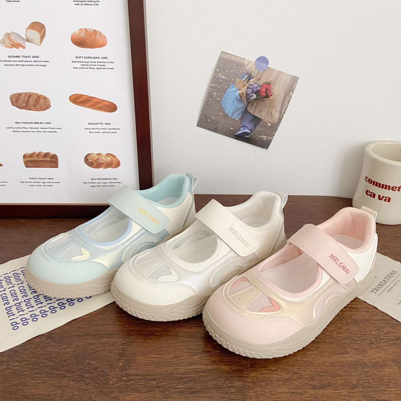 Roman Velcro Zapatos Marijin mujeres otoño 2025 nuevos zapatos casuales mallas transpirables zapatos deportivos blancos