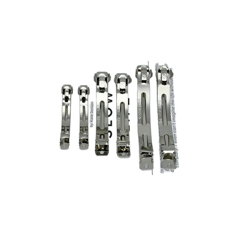 Versión coreana del clip de resorte impreso de dos piezas de tres piezas, clip automático, clip inferior, clip grueso, suministro directo de fábrica de accesorios de joyería de bricolaje