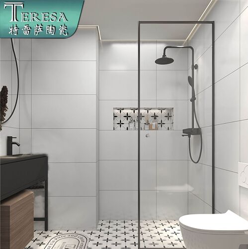 400x800 white soft light plain microcement porcelain tile for kitchen, bathroom, and balcony full-body wall tile