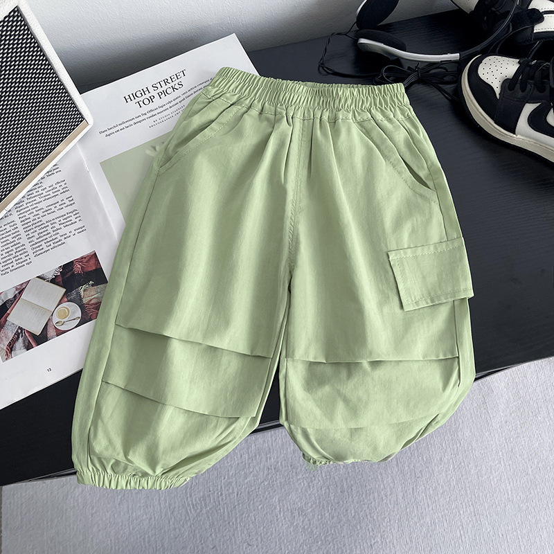 男の子服男の子夏スーツ 2025 新しいクールでハンサムなスポーツ子供薄い半袖ズボン男の子夏のトレンド|undefined