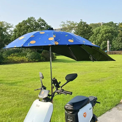 Elektromobil üçün ön şüşə çətiri (günlük): Umbrella Stand, Delivery Bike Umbrella - blue-orange-extended-vinyl-umbrella-a-stand-default-item