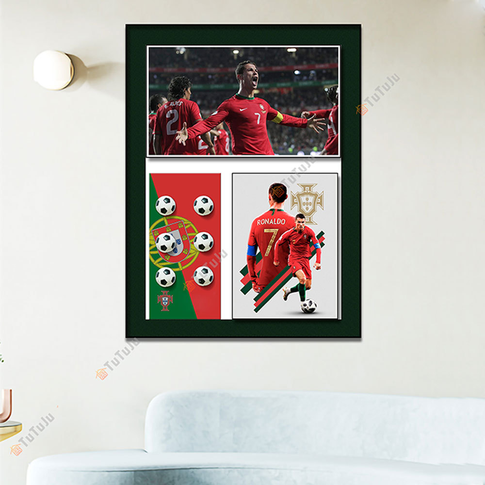 Fútbol pintura decorativa Massey estrella colgante pintura sala de estar pintura decorativa moda tridimensional real pintura pasillo mural