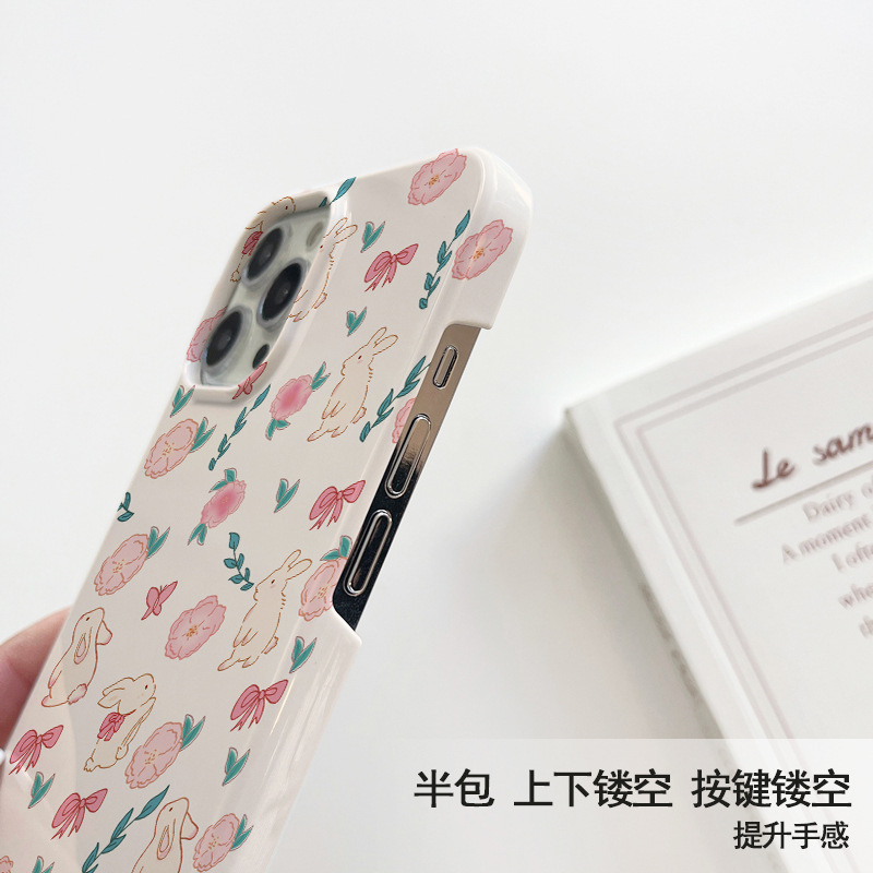 Ins Flower Rabbit Film Case for Apple 16Pro Phone Case 15Pro Max/12/11/XR/8P Hard Case Ins Flower Rabbit Film Case for Apple 16Pro Phone Case 15Pro Max/12/11/XR/8P Hard Case