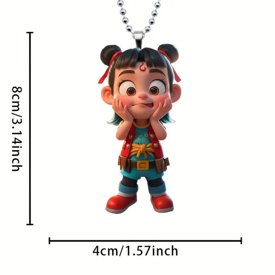 Nezha 2 magic child making the sea Nezha surrounding cute movie decorative schoolbag pendant acrylic keychain tag