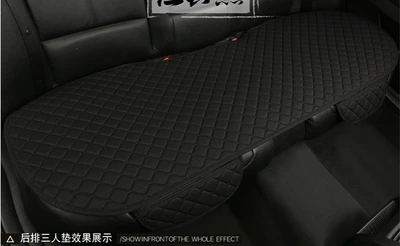 Universal seat cover Car seat cushion four seasons universal - classic-black-three-seater-rear-seat-linen